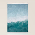 Immersed in a Wave - Aqua Teal Turquoise Denim Blue Surfer Abstract Nature Ocean Painting Art Print Stationery Card Gallery Image 2