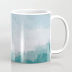 Immersed in a Wave - Aqua Teal Turquoise Denim Blue Surfer Abstract Nature Ocean Painting Art Print Coffee Mug Gallery Image 1