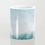 Immersed in a Wave - Aqua Teal Turquoise Denim Blue Surfer Abstract Nature Ocean Painting Art Print Coffee Mug Gallery Image 4