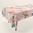 Abstract painting of flowers and plants Tablecloth Gallery Image 1