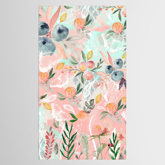 Abstract painting of flowers and plants Tablecloth Gallery Image 2