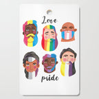 Gay pride rainbow gender flags beard men Cutting Board Gallery Image 1