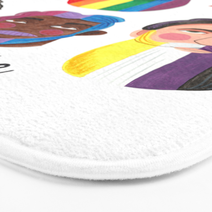 Gay pride rainbow gender flags beard men Bath Mat Gallery Image 3