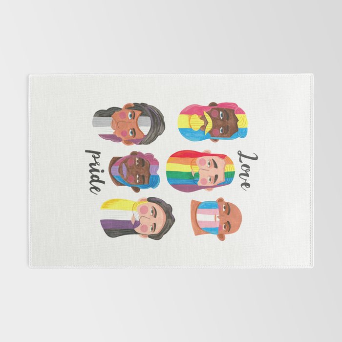 Gay pride rainbow gender flags beard men Rug Gallery Image 2