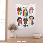 Gay pride rainbow gender flags beard men Wall Tapestry Gallery Image 2