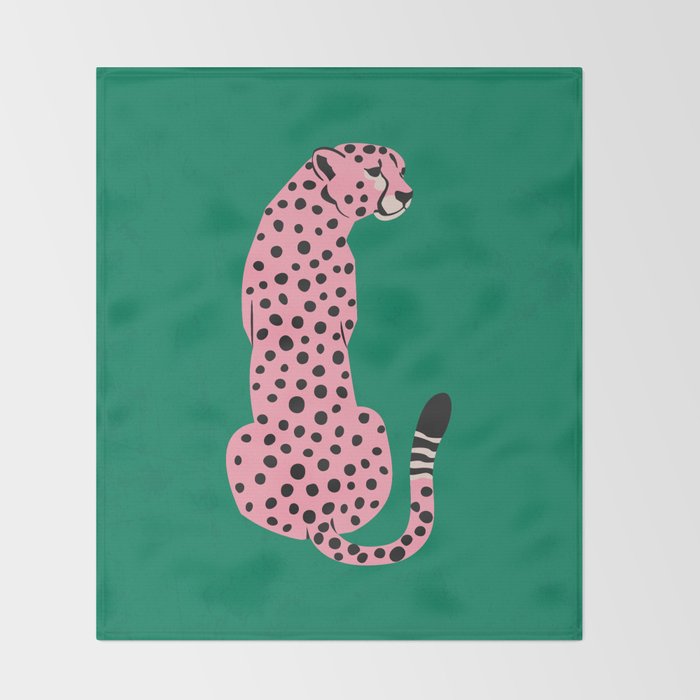 The Stare: Pink Cheetah Edition Throw Blanket Gallery Image 2