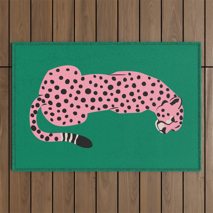 The Stare: Pink Cheetah Edition Outdoor Rug Gallery Image 1