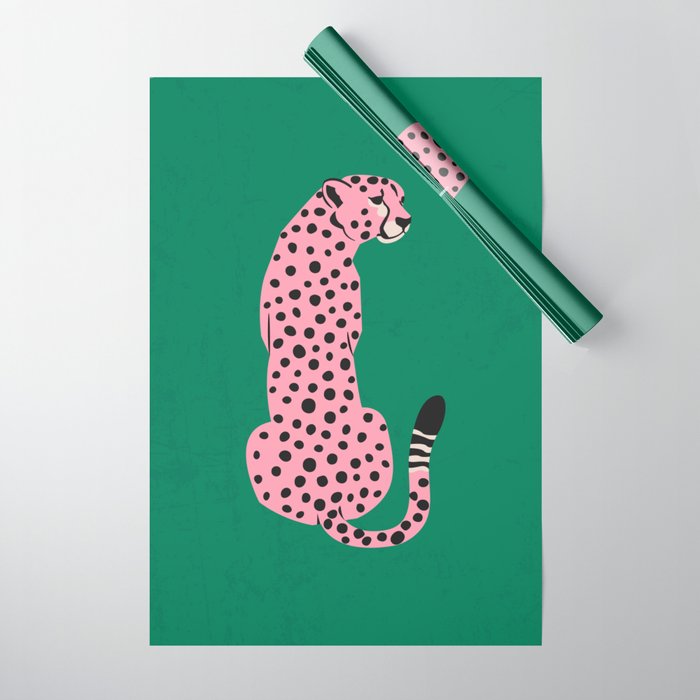 The Stare: Pink Cheetah Edition Wrapping Paper Gallery Image 1