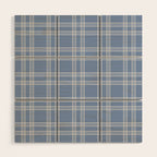 Blue Gingham Wood Wall Art Gallery Image 1