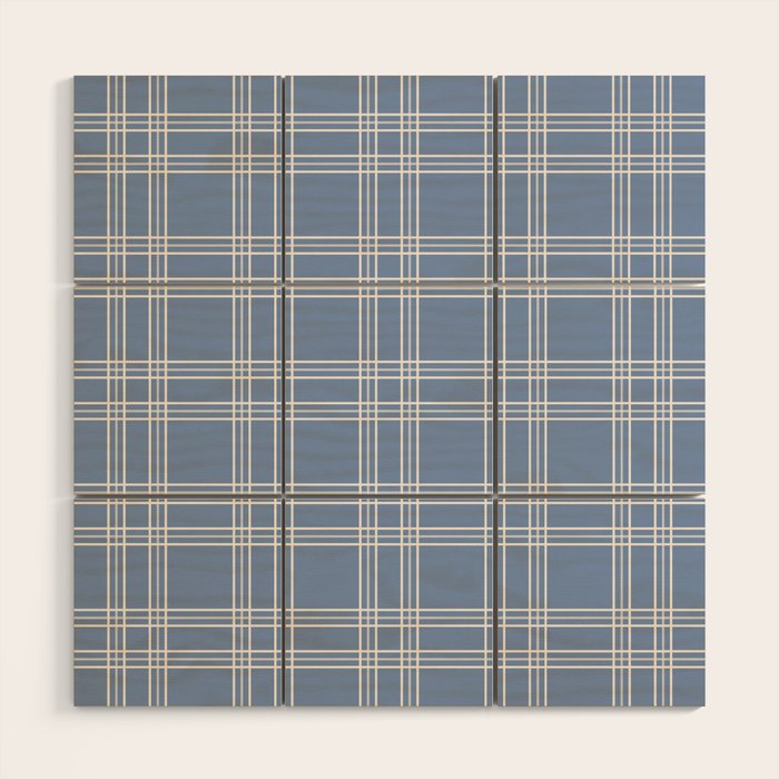 Blue Gingham Wood Wall Art Gallery Image 1