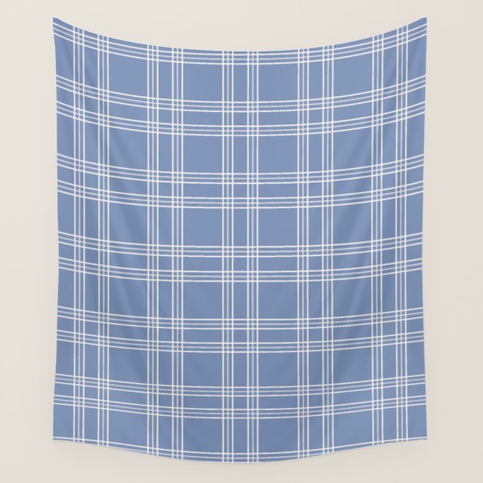 Blue Gingham Wall Tapestry Gallery Image 1