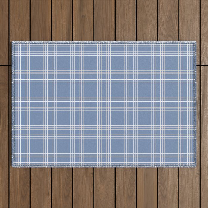 Blue Gingham Outdoor Rug Gallery Image 1