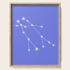 Gemini Zodiac Star Constellation Line Art Periwinkle Purple Serving Tray Gallery Image 1