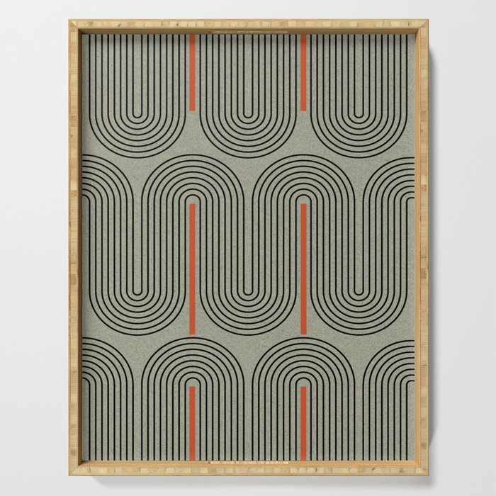 Retro Pattern Lines Serving Tray Gallery Image 1