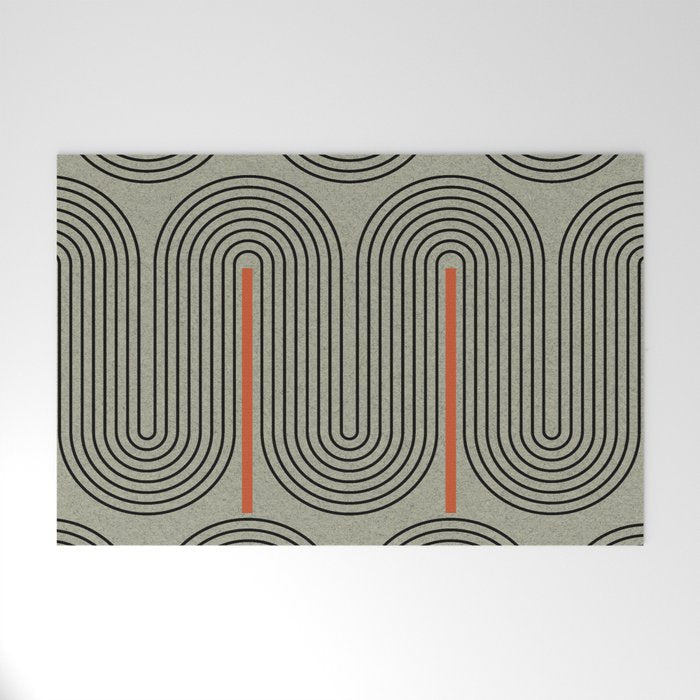 Retro Pattern Lines Welcome Mat Gallery Image 1