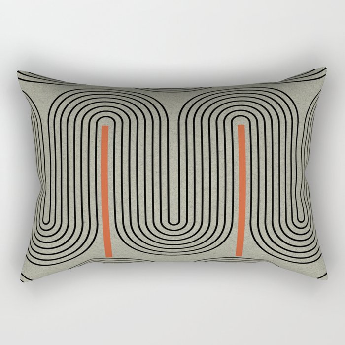 Retro Pattern Lines Rectangular Pillow Gallery Image 1