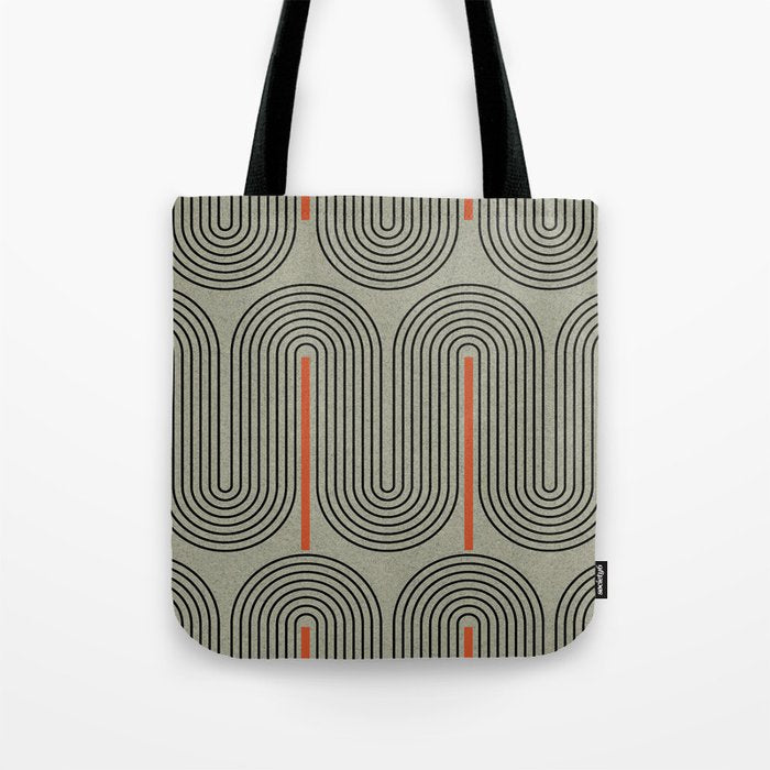 Retro Pattern Lines Tote Bag Gallery Image 1