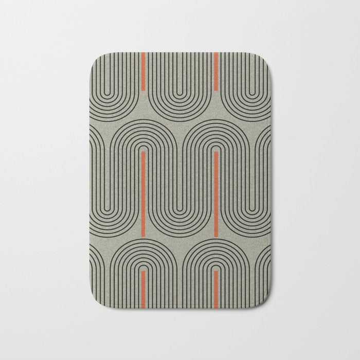 Retro Pattern Lines Bath Mat Gallery Image 1