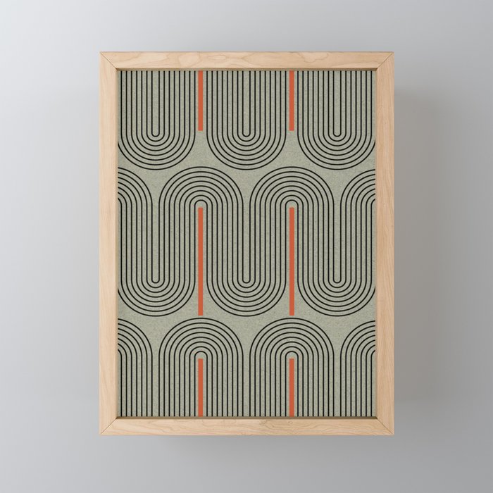 Retro Pattern Lines Mini Art Print Gallery Image 1