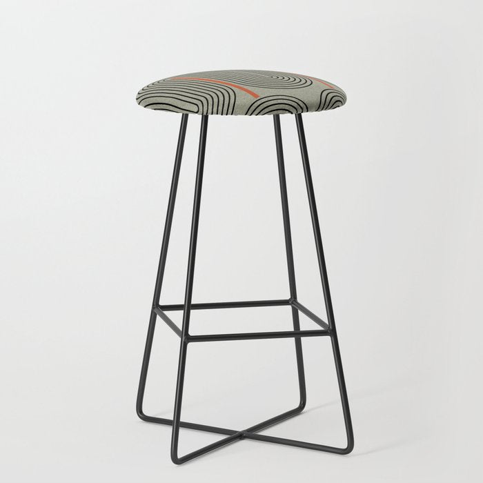 Retro Pattern Lines Stool Gallery Image 1