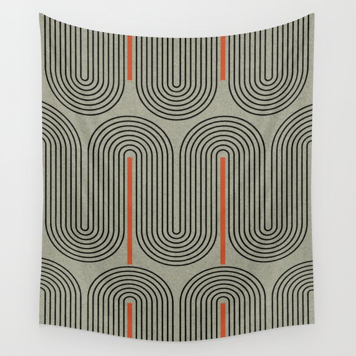 Retro Pattern Lines Wall Tapestry Gallery Image 1