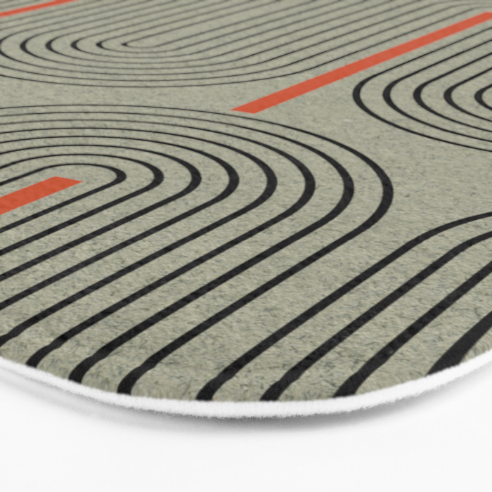 Retro Pattern Lines Bath Mat Gallery Image 3