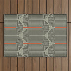 Retro Pattern Lines Outdoor Rug Gallery Image 1