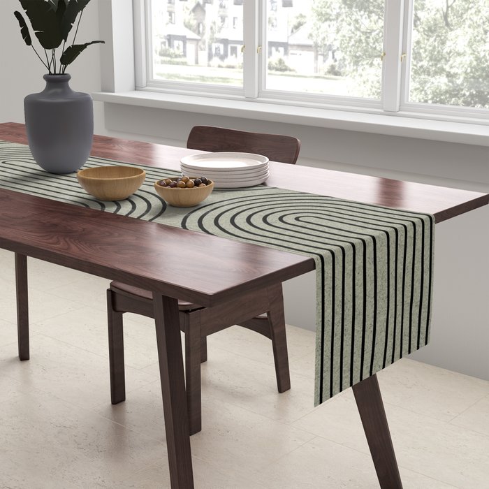 Retro Pattern Lines Table Runner Gallery Image 2