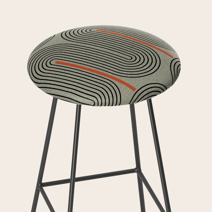 Retro Pattern Lines Stool Gallery Image 2