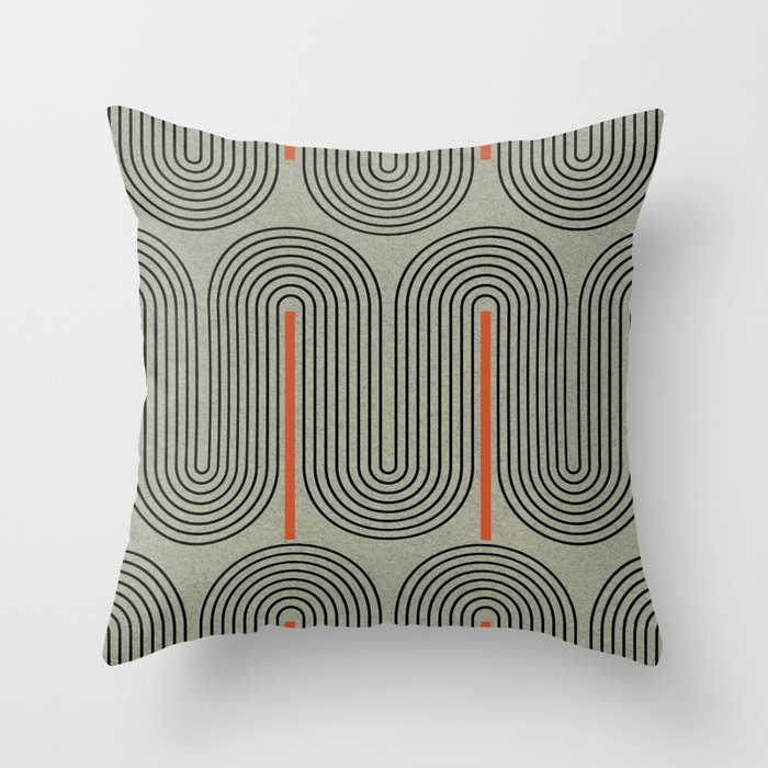 Retro Pattern Lines Throw Pillow Gallery Image 6