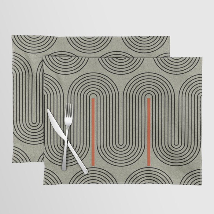 Retro Pattern Lines Placemat Gallery Image 1