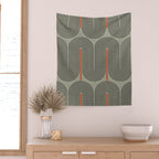 Retro Pattern Lines Wall Tapestry Gallery Image 2