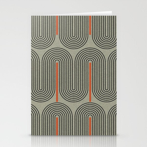 Retro Pattern Lines Stationery Card Gallery Image 2