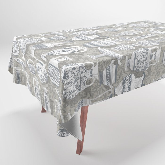 Antique pottery neutral Tablecloth Gallery Image 1