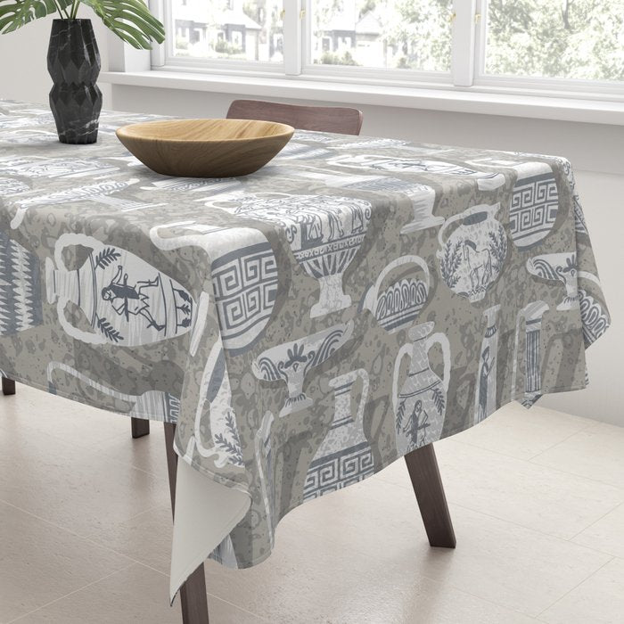 Antique pottery neutral Tablecloth Gallery Image 3