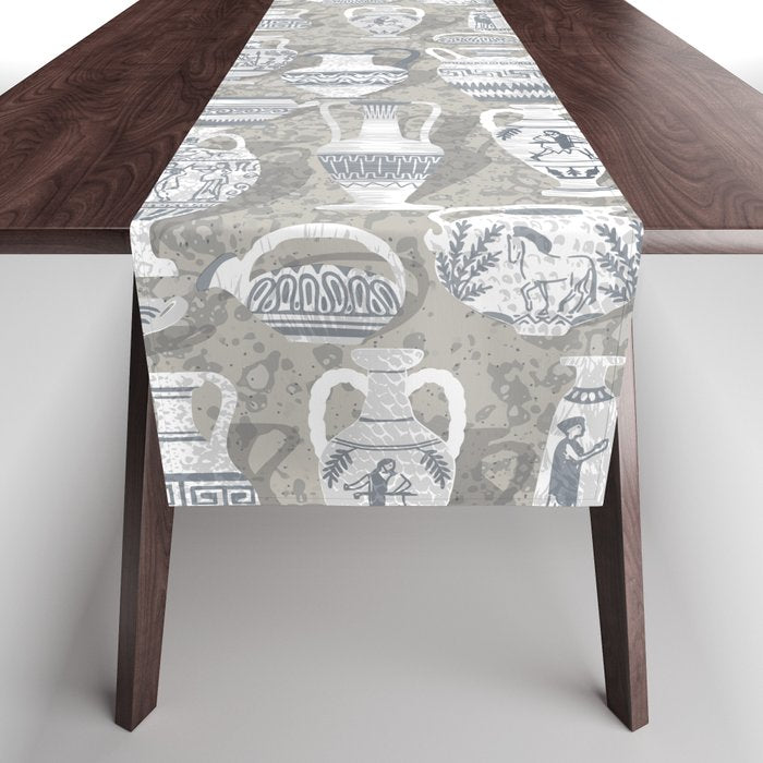 Antique pottery neutral Table Runner Gallery Image 1