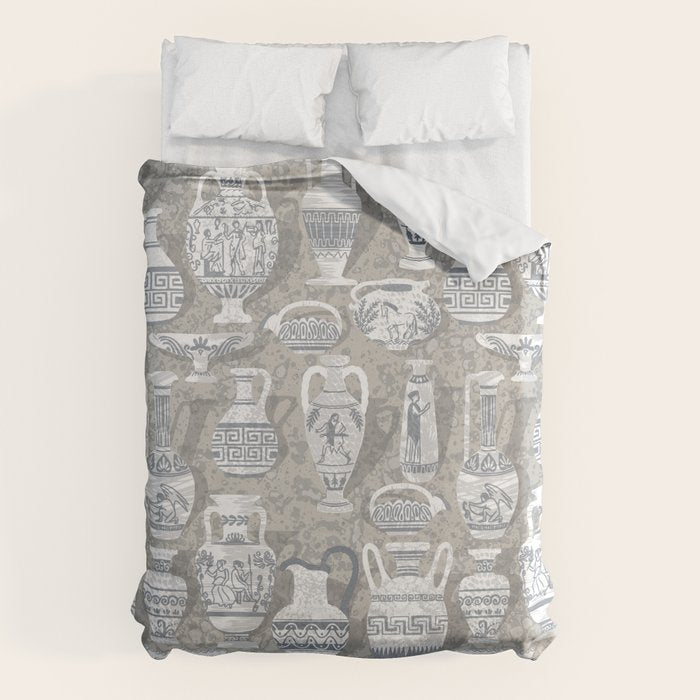 Antique pottery neutral Duvet Cover Gallery Image 6