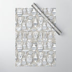 Antique pottery neutral Wrapping Paper Gallery Image 1