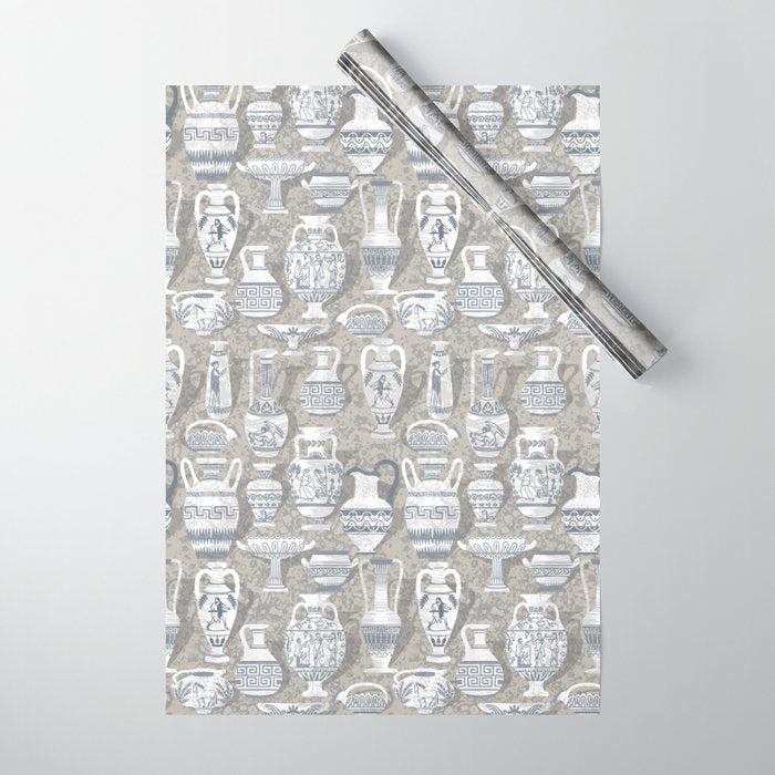 Antique pottery neutral Wrapping Paper Gallery Image 1