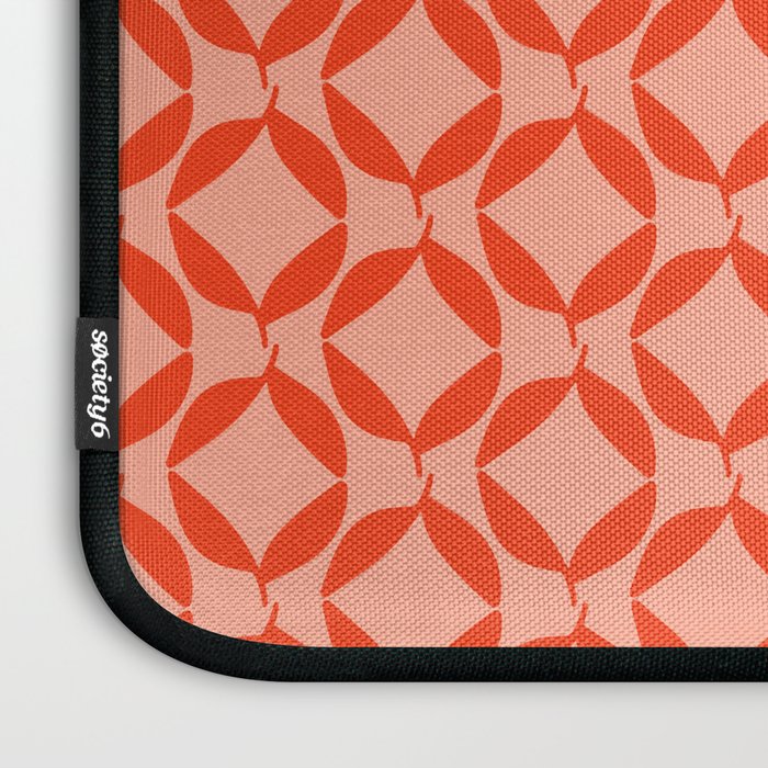 Geometric Leaves  Pink and Red Laptop Sleeve Gallery Image 3