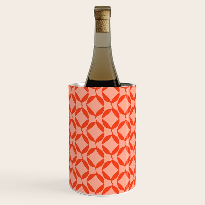 Geometric Leaves  Pink and Red Wine Chiller Gallery Image 1