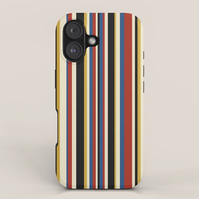 Classic Stripes IX - Bauhaus Palette iPhone Case Gallery Image 1