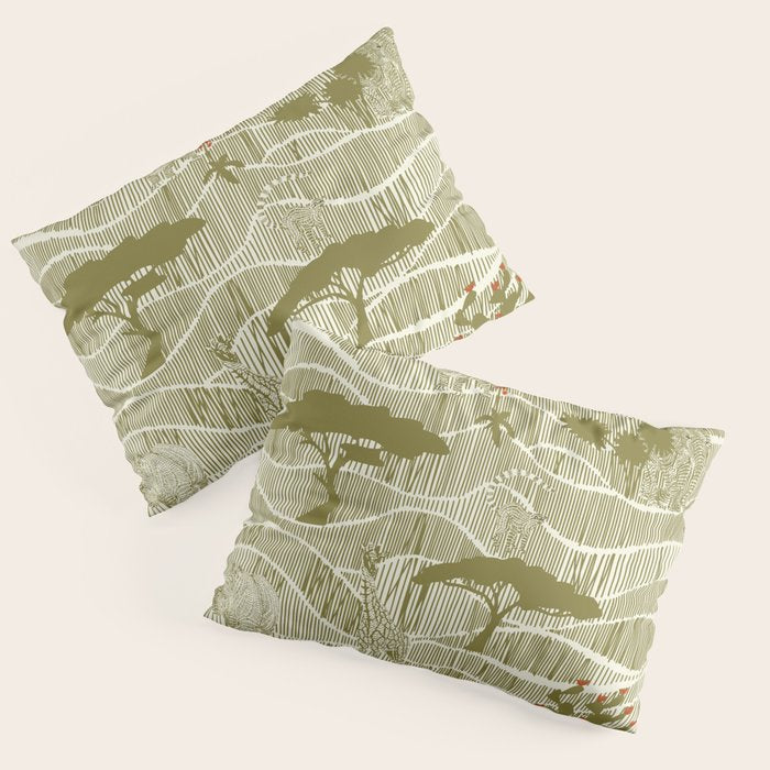 Wildlife Safari Savannah moss Pillow Sham Gallery Image 3