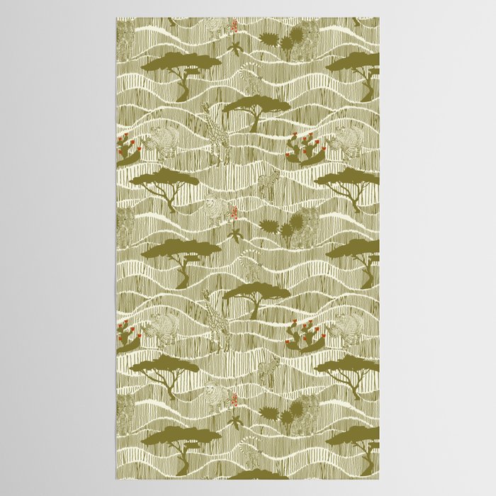 Wildlife Safari Savannah moss Tablecloth Gallery Image 2