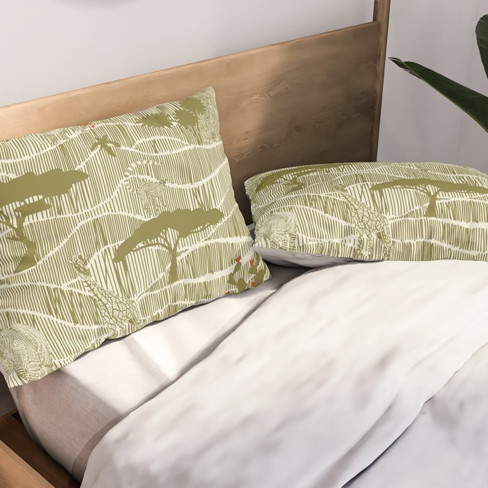 Wildlife Safari Savannah moss Pillow Sham Gallery Image 2