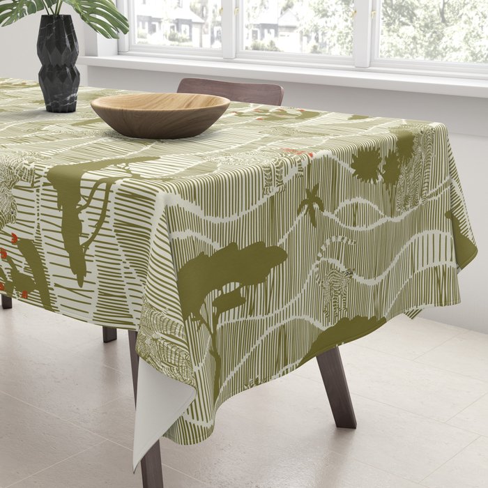 Wildlife Safari Savannah moss Tablecloth Gallery Image 3
