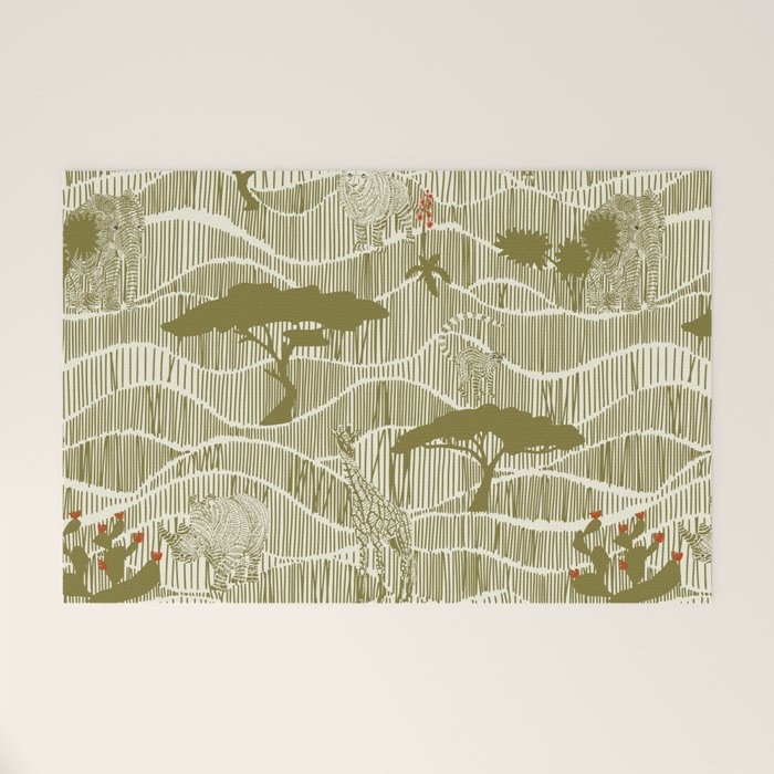 Wildlife Safari Savannah moss Welcome Mat Gallery Image 1