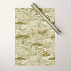 Wildlife Safari Savannah moss Wrapping Paper Gallery Image 1