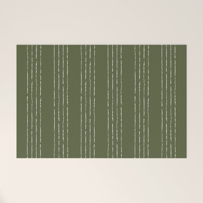 Lines #5 (Moss Green) Welcome Mat Gallery Image 1