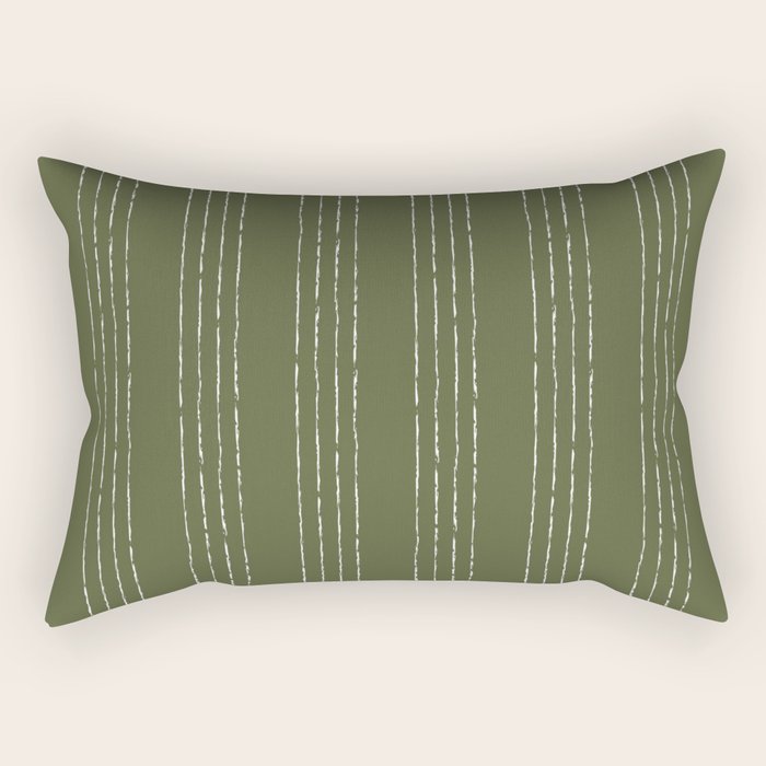 Lines #5 (Moss Green) Rectangular Pillow Gallery Image 1